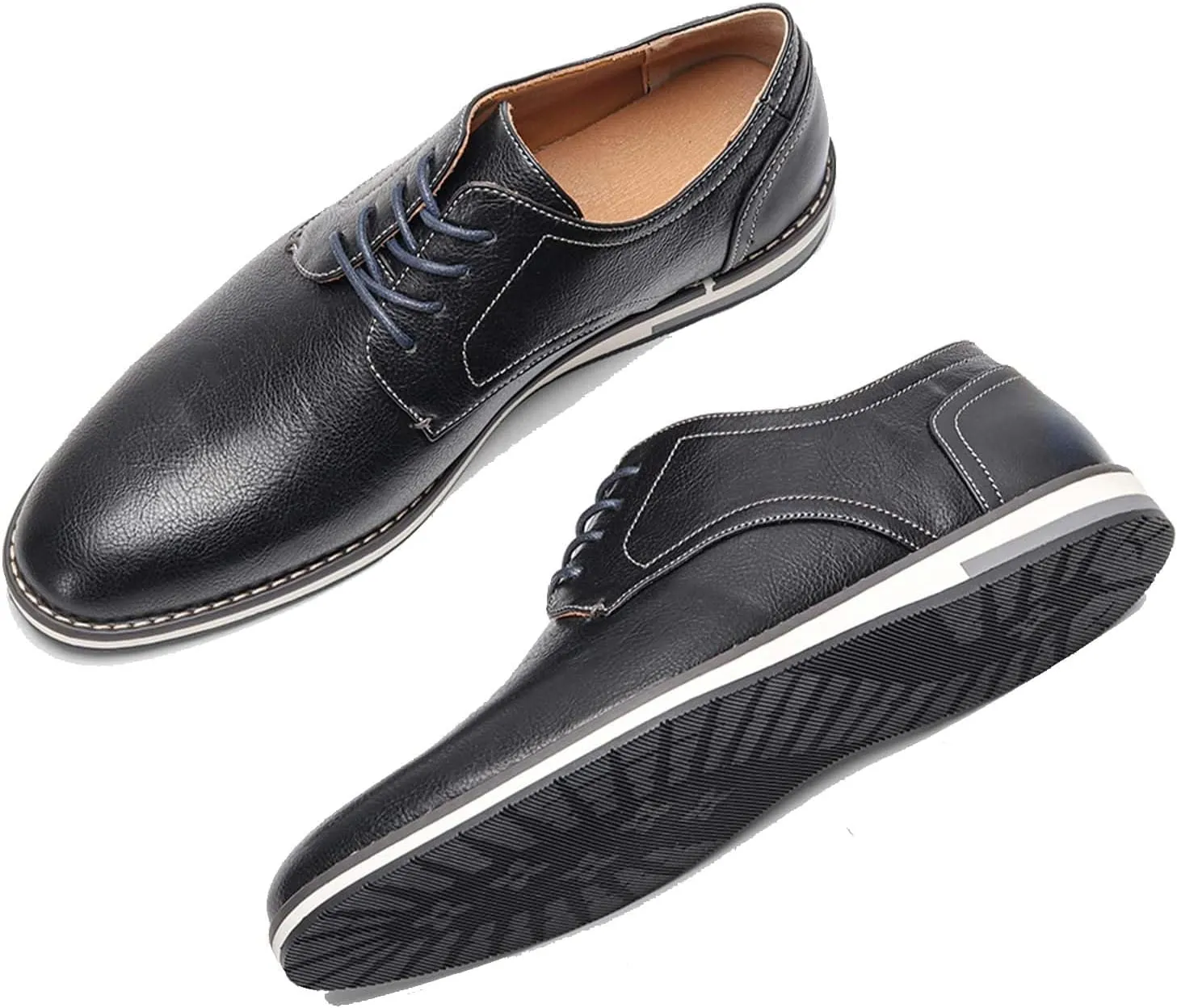 Men's Orthopedic Dress Shoes Business Oxford Derby Shoes Casual Leather Walking Flats