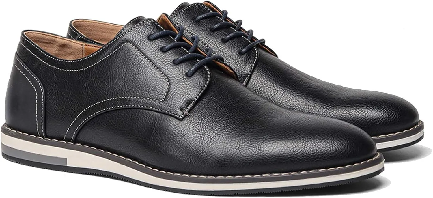 Men's Orthopedic Dress Shoes Business Oxford Derby Shoes Casual Leather Walking Flats