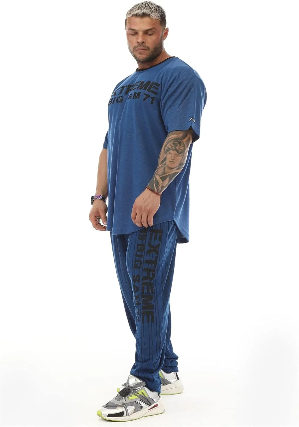 Men's Oversize Gym Fitness and Bodybuilding T-Shirt, Cotton O-Neck Lifestyle Top