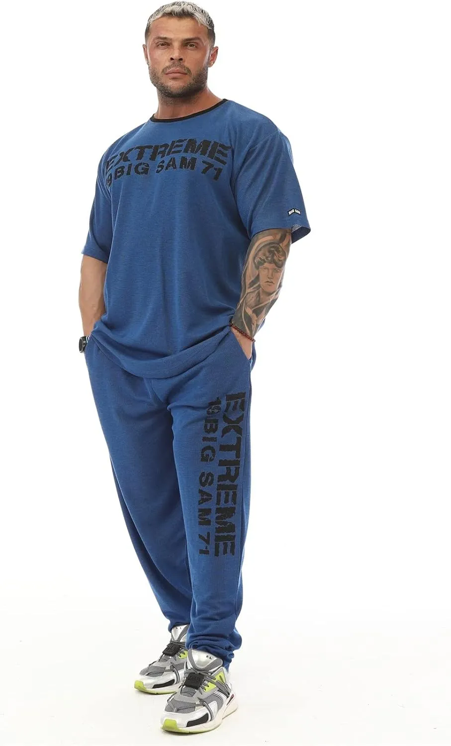 Men's Oversize Gym Fitness and Bodybuilding T-Shirt, Cotton O-Neck Lifestyle Top