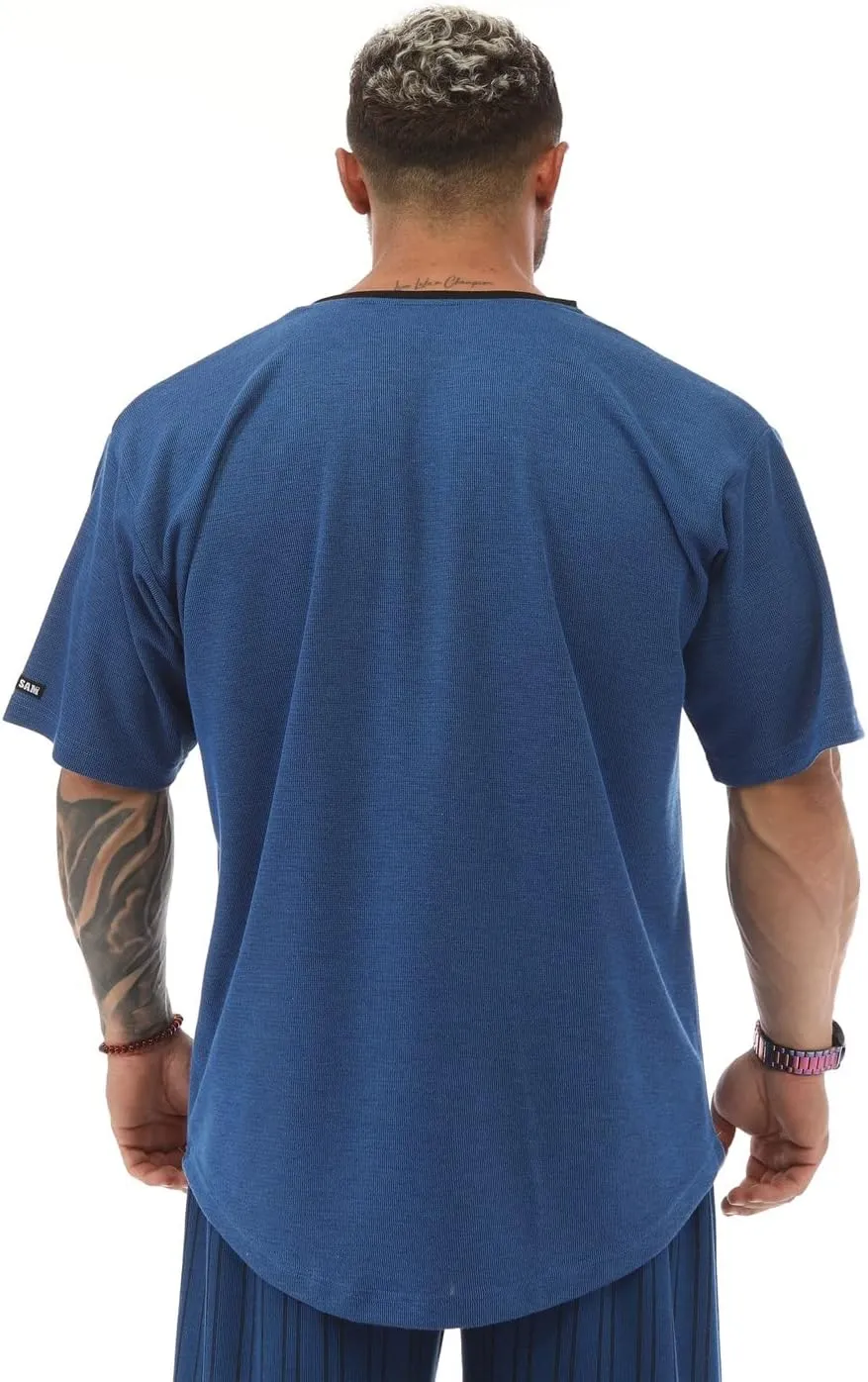 Men's Oversize Gym Fitness and Bodybuilding T-Shirt, Cotton O-Neck Lifestyle Top