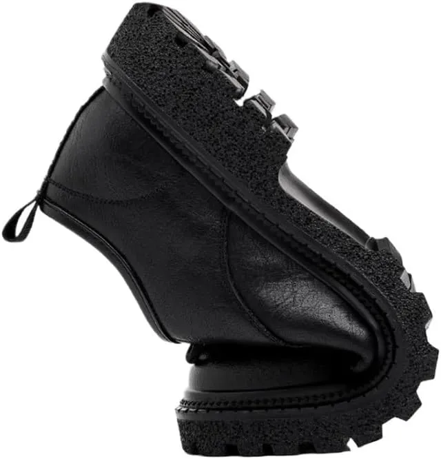 Men's Retro Business Casual Leather Shoes Men's Low Thick Bottom Big Leather Shoes Men's Low-top Work Shoes(White-Patch Five-Pointed star4,10.5)