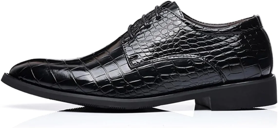 Men's Retro Crocodile Print Dress Shoes Modern Formal Business Oxford Casual Leather Shoes