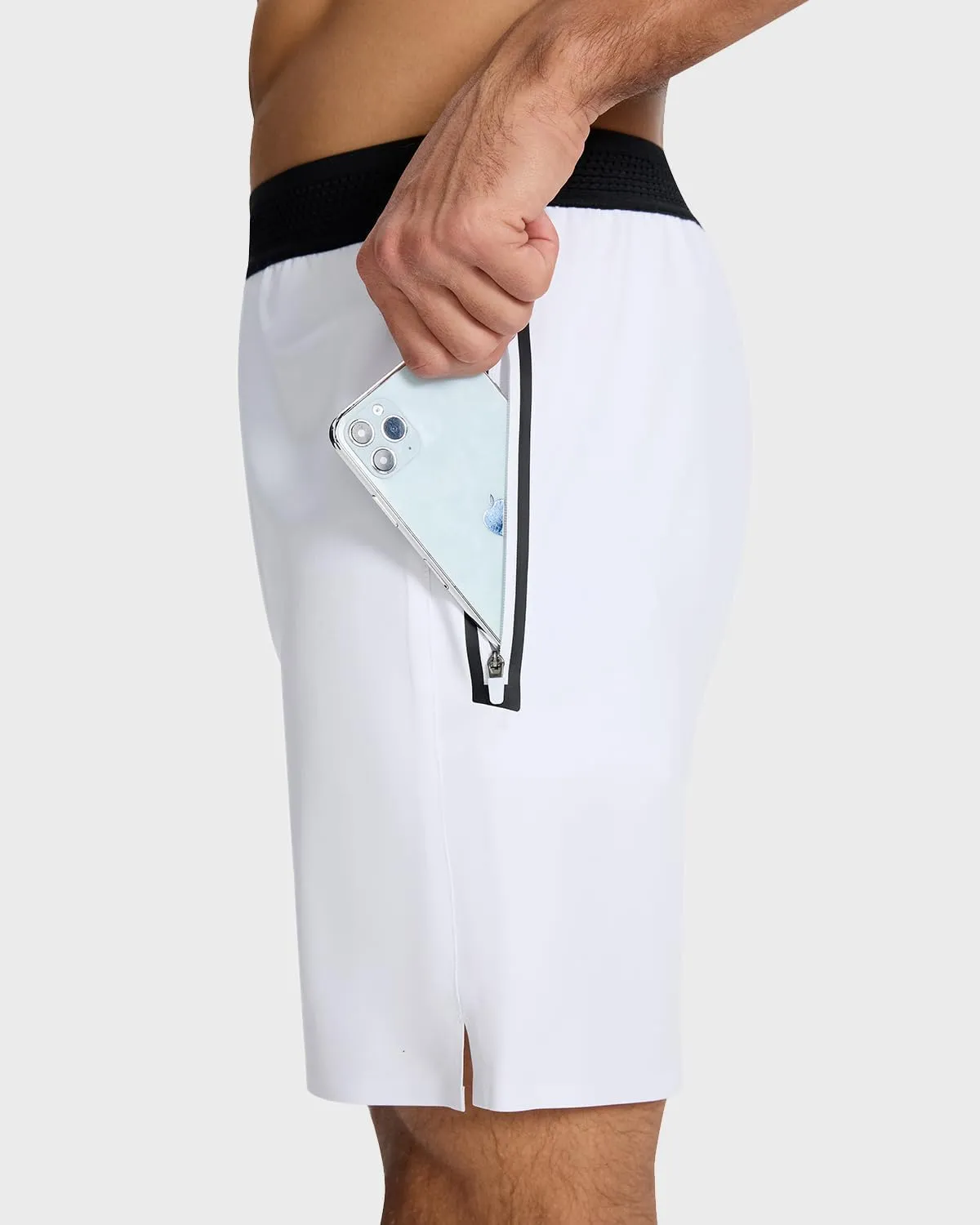Men's Running Active Shorts - Lightweight Quick Dry Gym Sports Tennis Short Single Zipper Pocket for Essentials