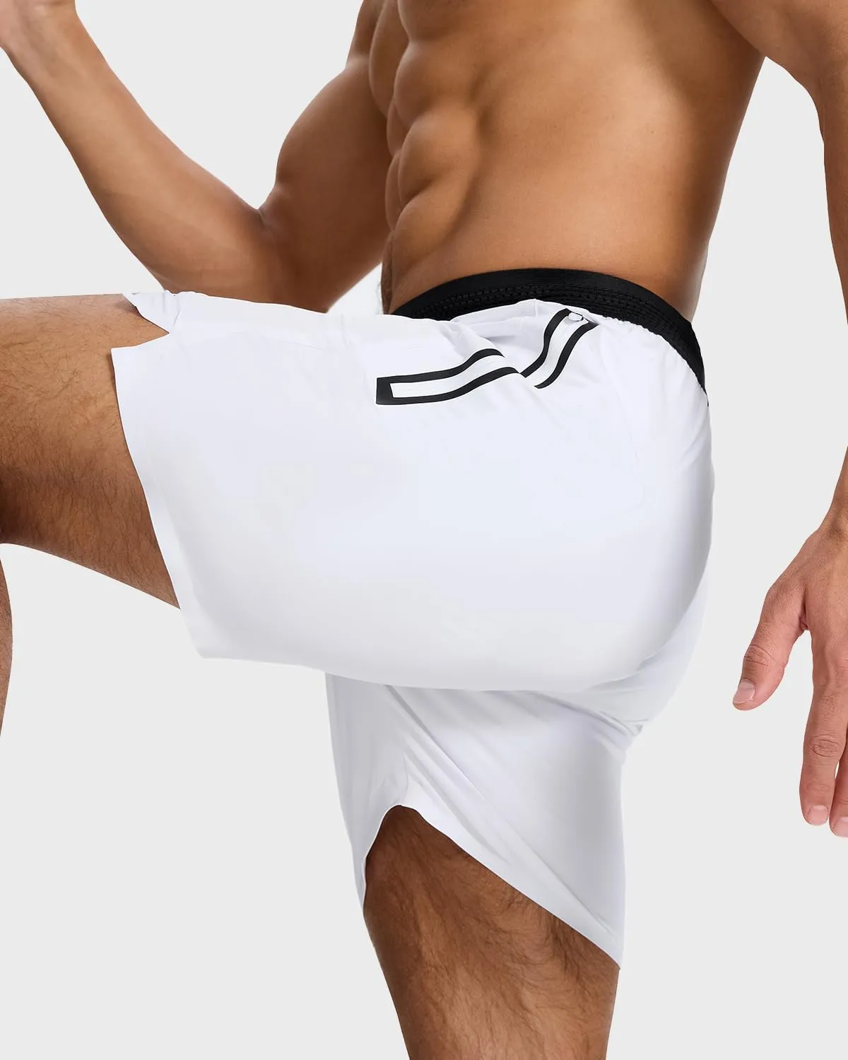 Men's Running Active Shorts - Lightweight Quick Dry Gym Sports Tennis Short Single Zipper Pocket for Essentials