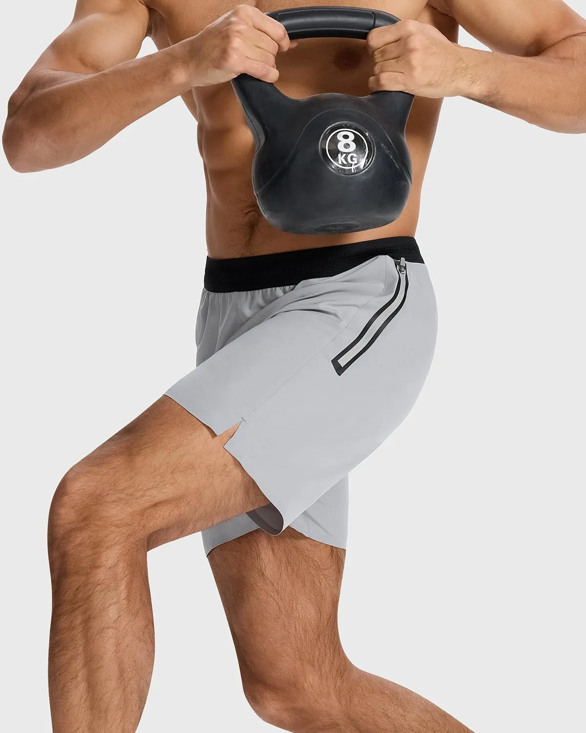 Men's Running Active Shorts - Lightweight Quick Dry Gym Sports Tennis Short Single Zipper Pocket for Essentials