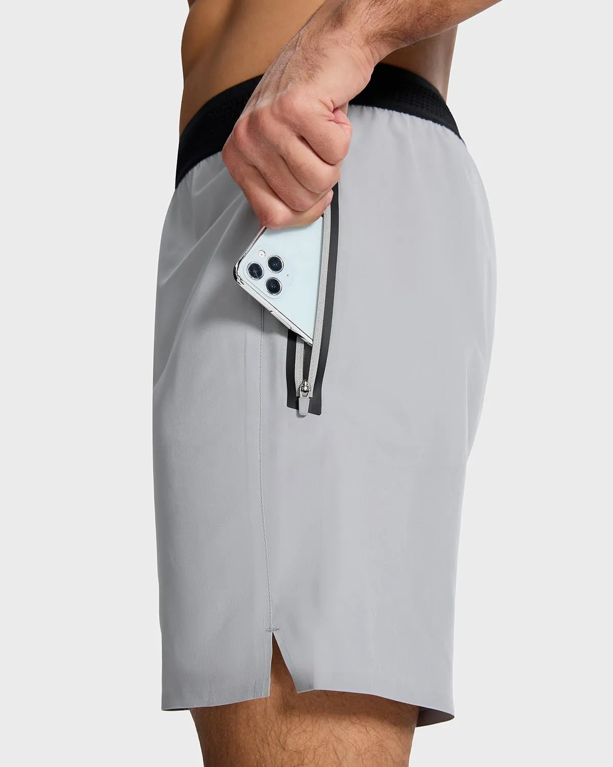 Men's Running Active Shorts - Lightweight Quick Dry Gym Sports Tennis Short Single Zipper Pocket for Essentials