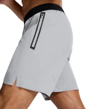 Men's Running Active Shorts - Lightweight Quick Dry Gym Sports Tennis Short Single Zipper Pocket for Essentials