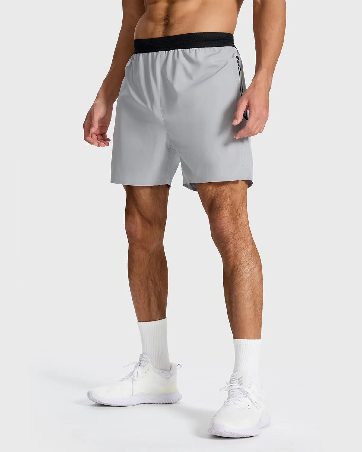 Men's Running Active Shorts - Lightweight Quick Dry Gym Sports Tennis Short Single Zipper Pocket for Essentials