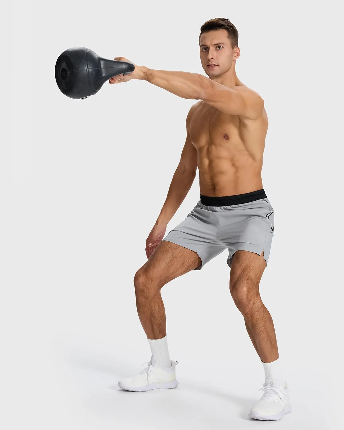 Men's Running Active Shorts - Lightweight Quick Dry Gym Sports Tennis Short Single Zipper Pocket for Essentials