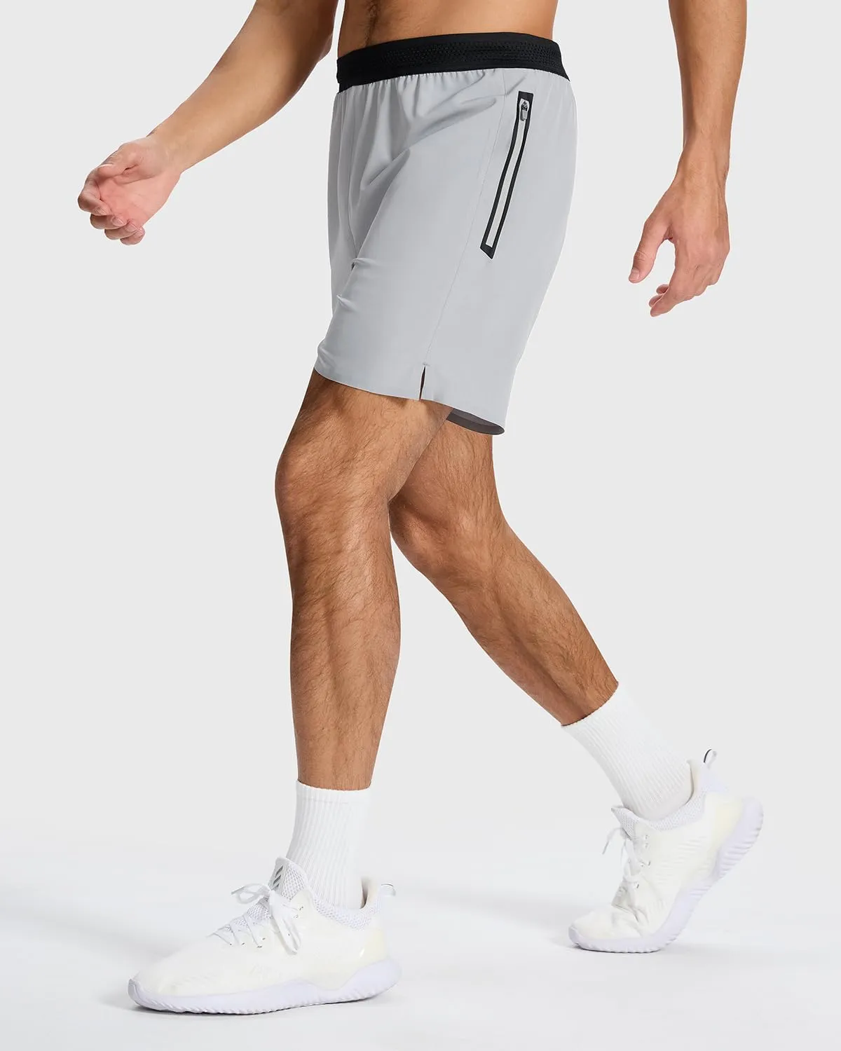 Men's Running Active Shorts - Lightweight Quick Dry Gym Sports Tennis Short Single Zipper Pocket for Essentials