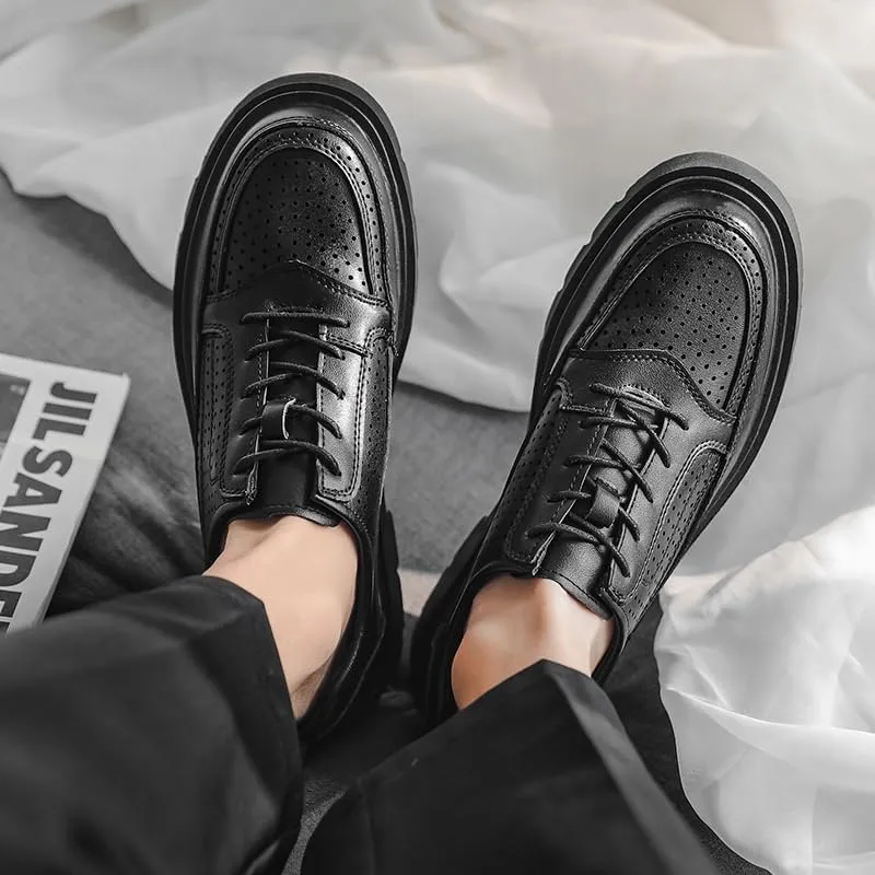 Men's Shiny Patent Leather Dress Shoes Platform Oxford Shoes for Weddings, Parties, Work, Church, Professionals