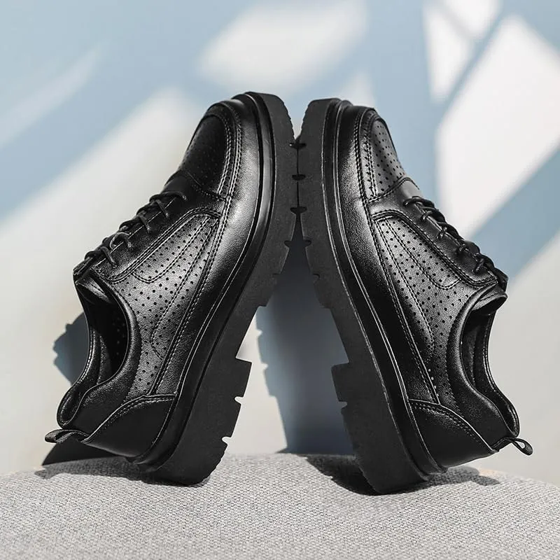Men's Shiny Patent Leather Dress Shoes Platform Oxford Shoes for Weddings, Parties, Work, Church, Professionals
