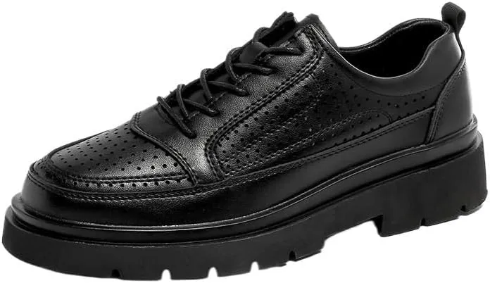 Men's Shiny Patent Leather Dress Shoes Platform Oxford Shoes for Weddings, Parties, Work, Church, Professionals