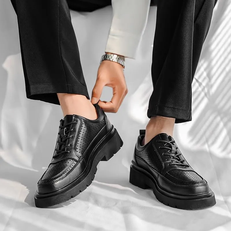 Men's Shiny Patent Leather Dress Shoes Platform Oxford Shoes for Weddings, Parties, Work, Church, Professionals