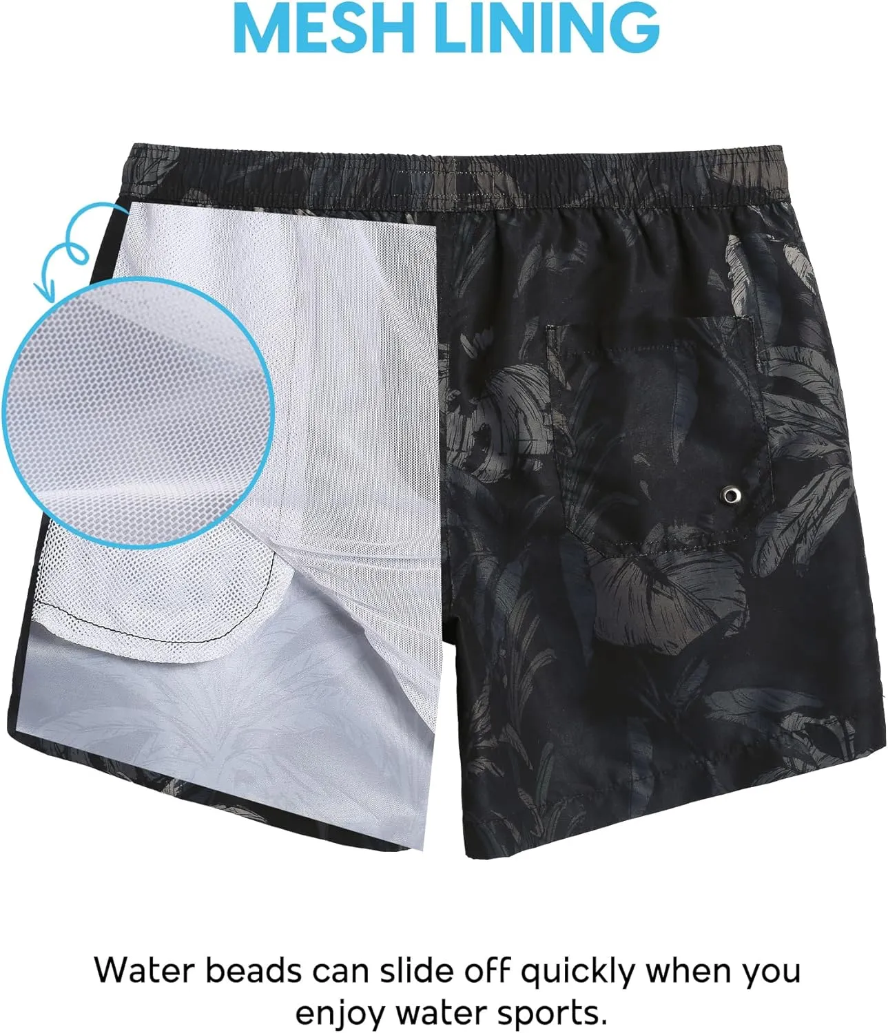 Mens Swim Trunks 5 Inch Swimming Shorts with Mesh Lining Quick Dry Bathing Suits for Men Swimwear