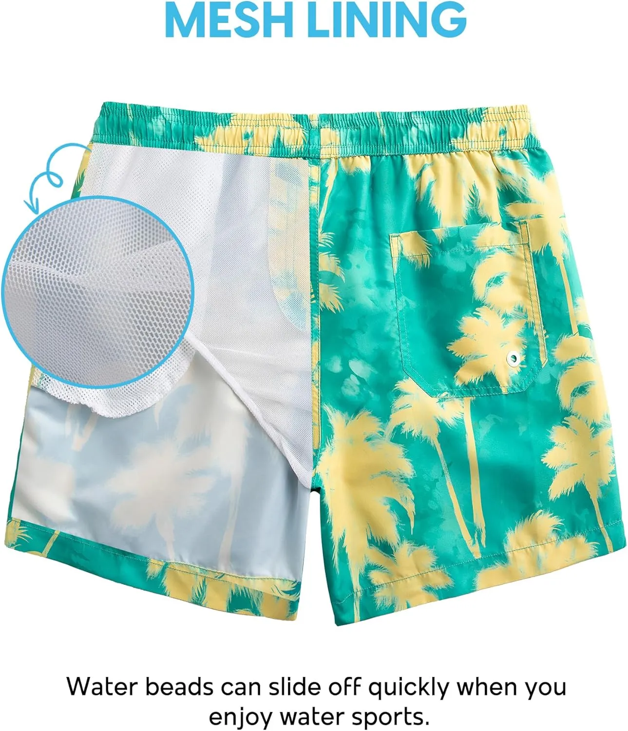 Mens Swim Trunks 5 Inch Swimming Shorts with Mesh Lining Quick Dry Bathing Suits for Men Swimwear