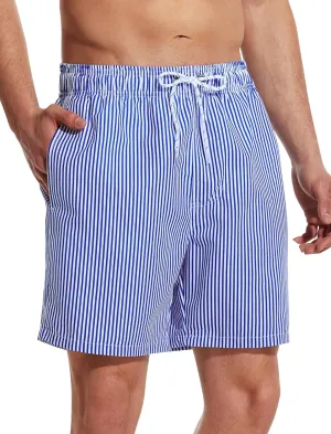 Mens Swim Trunks 6 Inch Inseam Mesh Lining Bathing Suits Quick Dry Beach Shorts Swimsuits Swimwear with Pockets