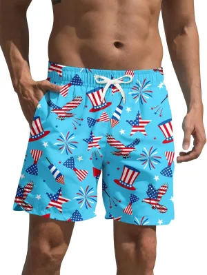 Mens Swim Trunks Quick Dry Beach Shorts Summer Boardshorts with Mesh Lining