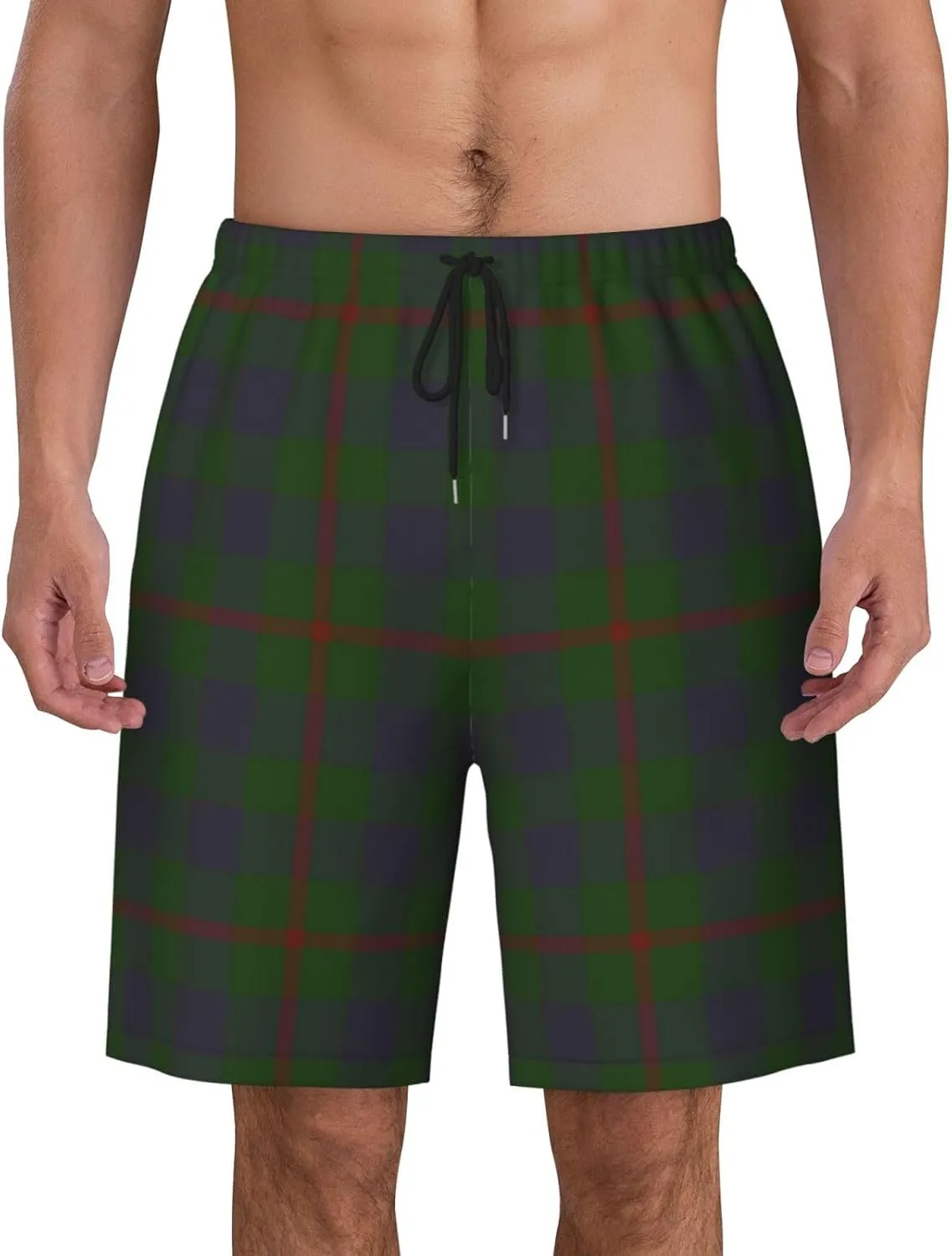 Men's Swim Trunks, Quick Dry Beach Shorts Summer Cool Beach Shorts with Mesh Lining