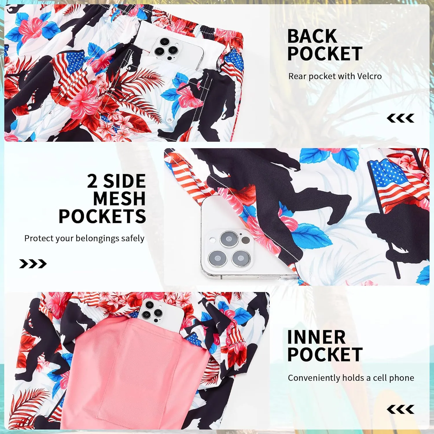 Mens Swim Trunks Quick Dry Board Shorts Bathing Suit for Men Beach Swimwear Breathable Surf Beach Shorts Swimwear