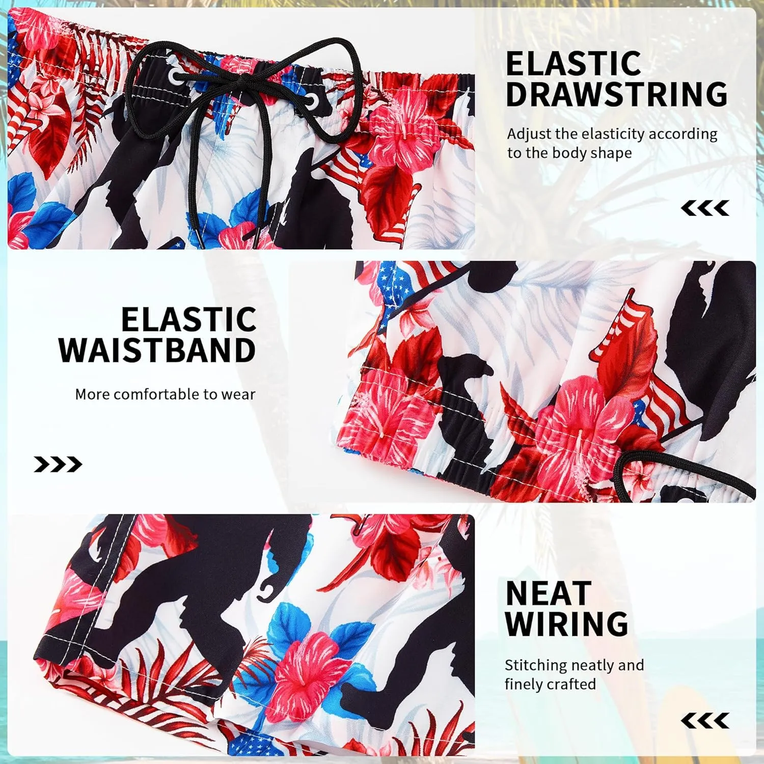 Mens Swim Trunks Quick Dry Board Shorts Bathing Suit for Men Beach Swimwear Breathable Surf Beach Shorts Swimwear