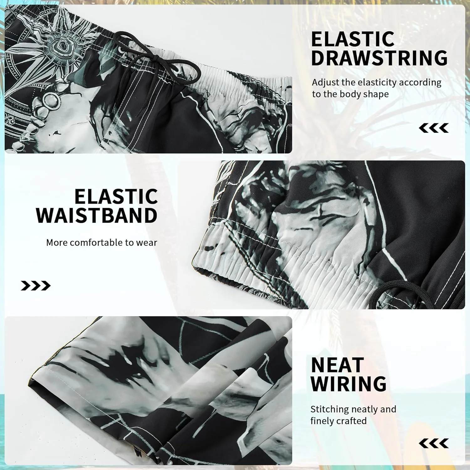 Mens Swim Trunks Quick Dry Board Shorts Bathing Suit for Men Beach Swimwear Breathable Surf Beach Shorts Swimwear