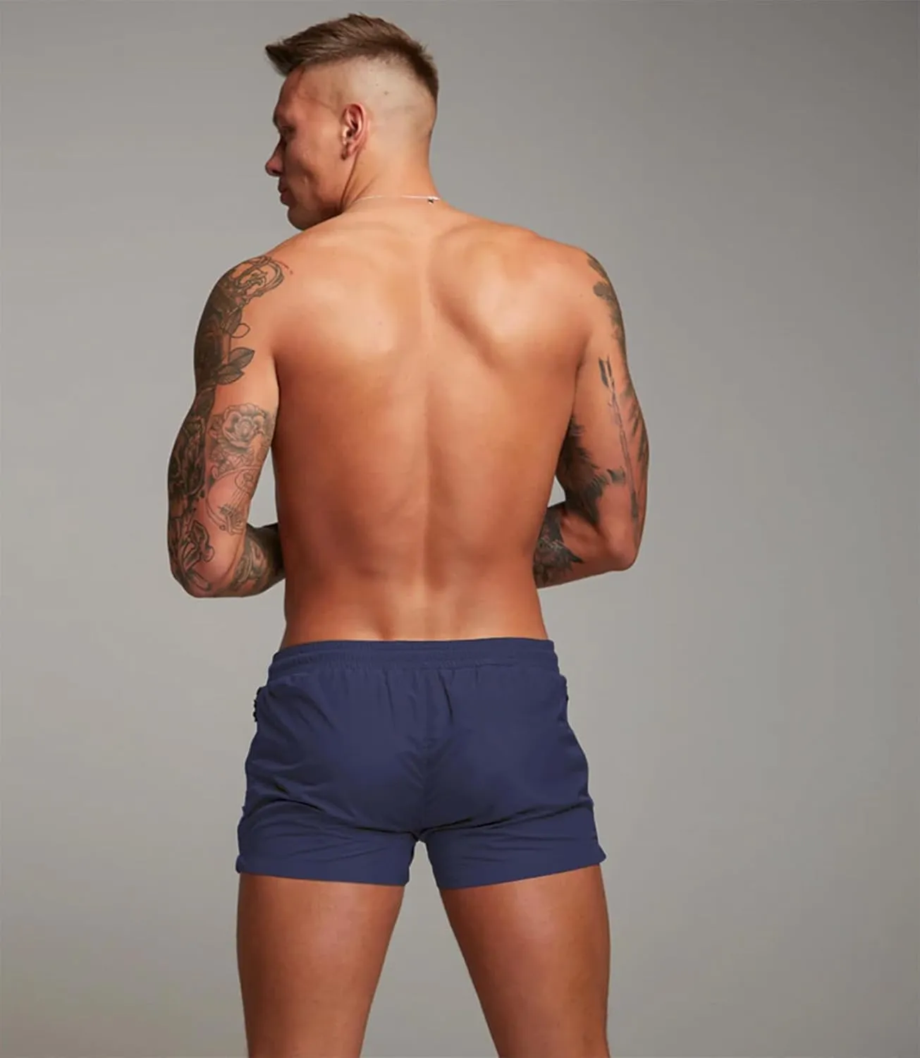 Mens Swim Trunks Quick Dry Swimwear Zipper Pockets, Swim Shorts with Mesh Lining