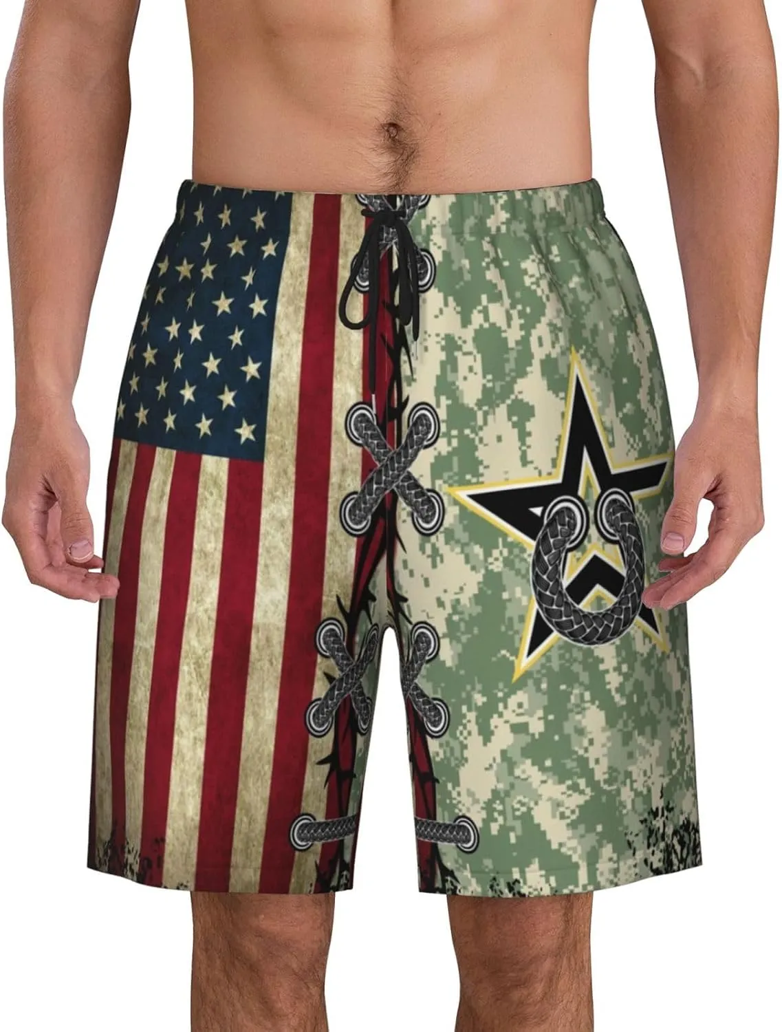 Mens Swim Trunks with Mesh Lining,Quick Dry Swimsuit Board Shorts Beach Pants Swimwear Bathing Suits