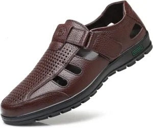 Men's Working Business Casual Sandals Man Summer Breathable Synthetic Leather Walking Office Oxfords Male Cocktail Party Fashion Dress Formal Shoes