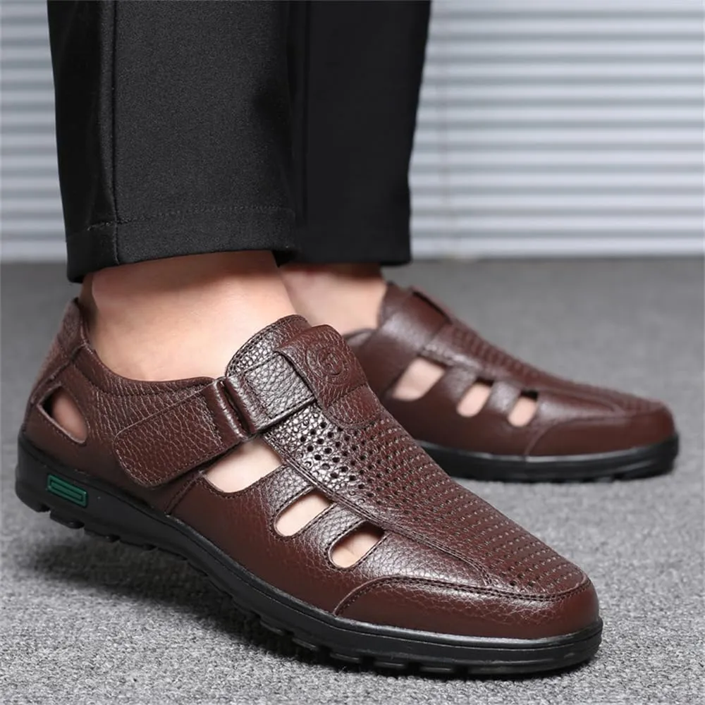 Men's Working Business Casual Sandals Man Summer Breathable Synthetic Leather Walking Office Oxfords Male Cocktail Party Fashion Dress Formal Shoes