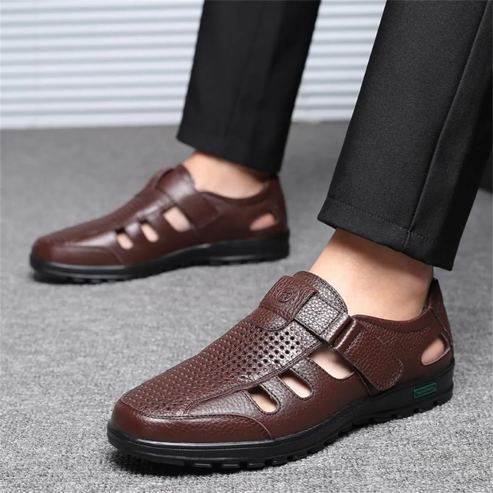 Men's Working Business Casual Sandals Man Summer Breathable Synthetic Leather Walking Office Oxfords Male Cocktail Party Fashion Dress Formal Shoes