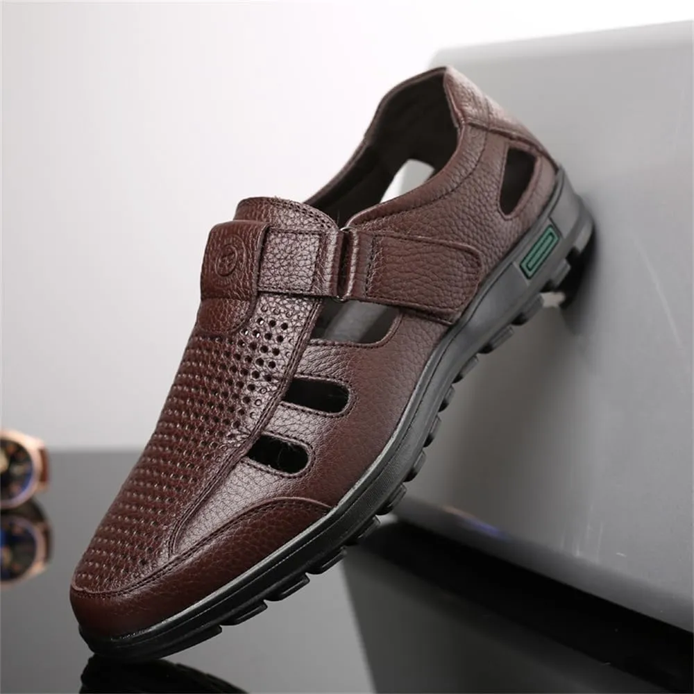 Men's Working Business Casual Sandals Man Summer Breathable Synthetic Leather Walking Office Oxfords Male Cocktail Party Fashion Dress Formal Shoes