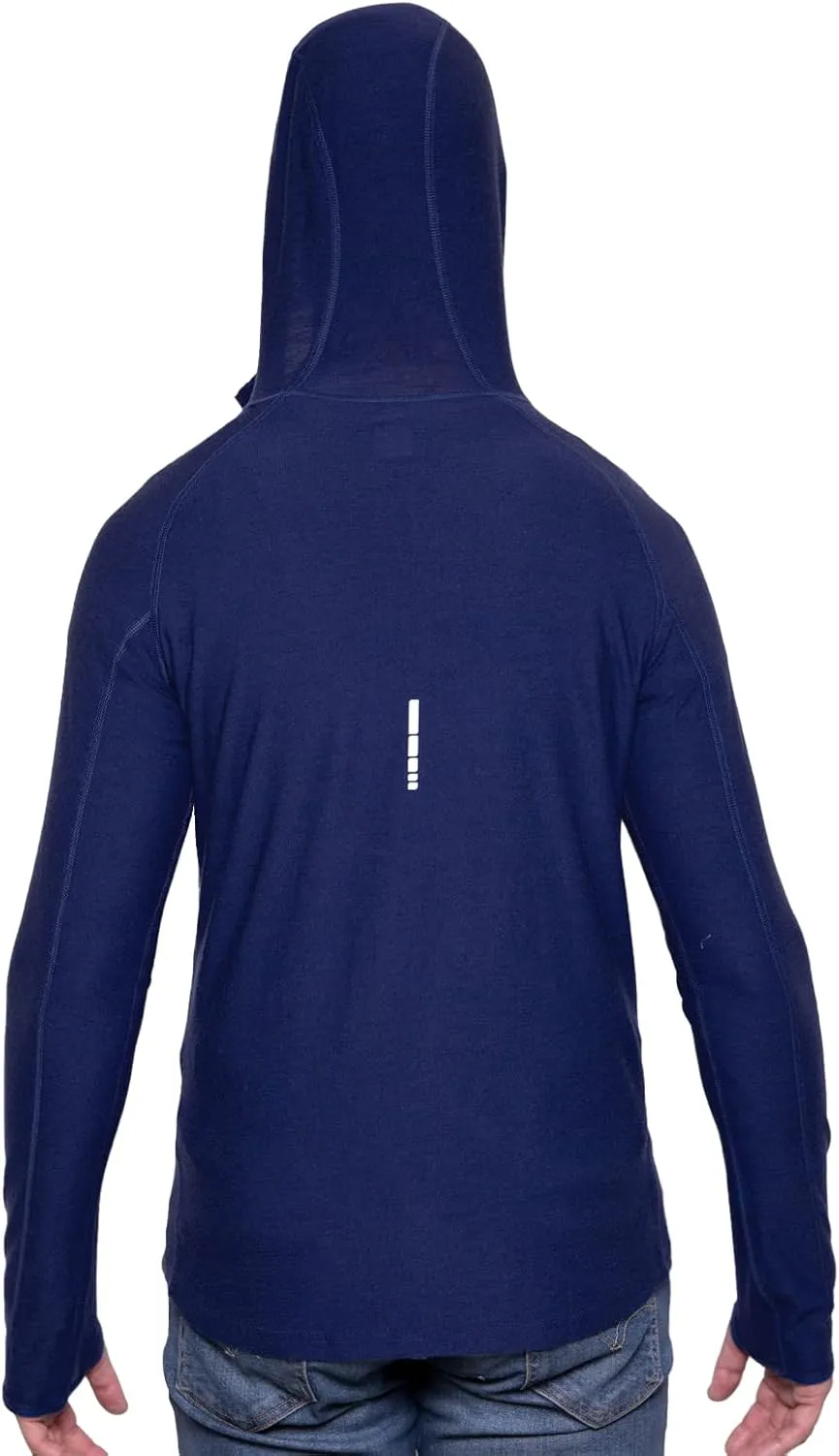 MERIWOOL Men’s Base Layer Hoodie Lightweight Merino Wool Long Sleeve Thermal