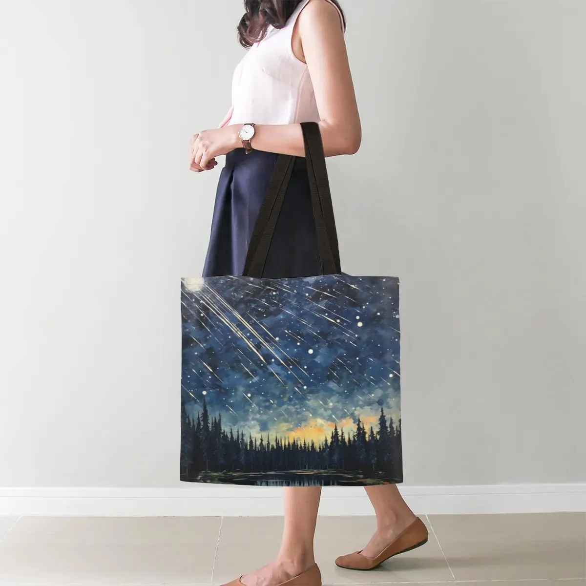 Merry Christmas Canvas Tote Bag for Women Men Stylish Tote Handbag Shoulder Bag Reusable Grocery Bag