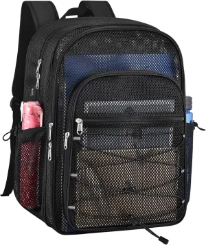 Mesh Backpacks for School, Heavy Duty Mesh School Bags for Boys and Girls See Through with Adjustable Straps for Swimming, Fitness, Sports, Carry Portable Oxygen Concentrators