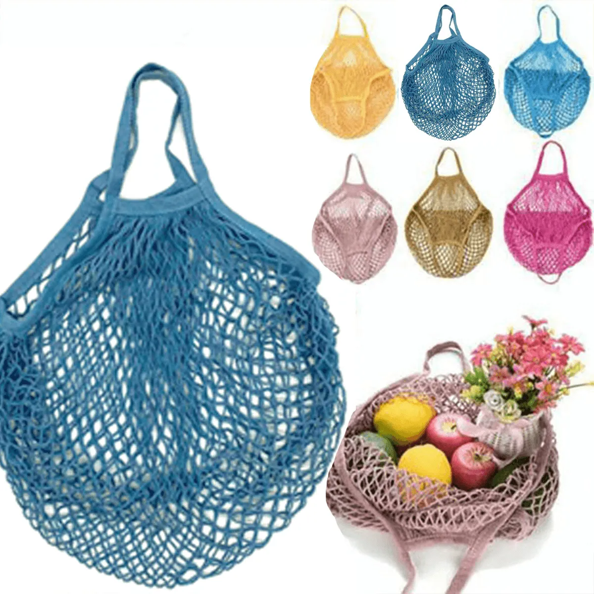Mesh Net Turtle Bag String Shopping Bag Reusable Fruit Storage Handbag Totes Au