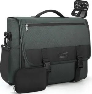 Messenger Bag for Men 15.6 Inch Water resistant Laptop Briefcase with Cable Organize Bag Large Satchel Shoulder Bag Lightweight Office College Computer Laptop Bag, Dark Grey