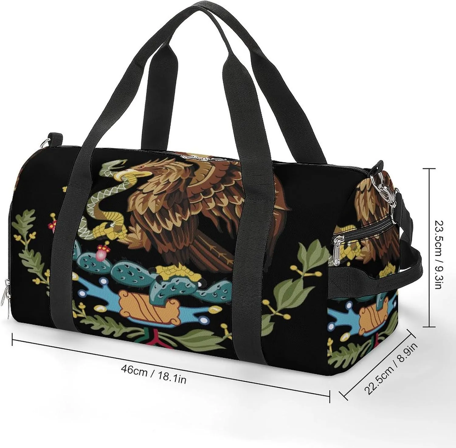 Mexican Flag Icon Gym Bag-Workout Organizer with Water Resistant Compartments for Gym Lovers, style-14-5