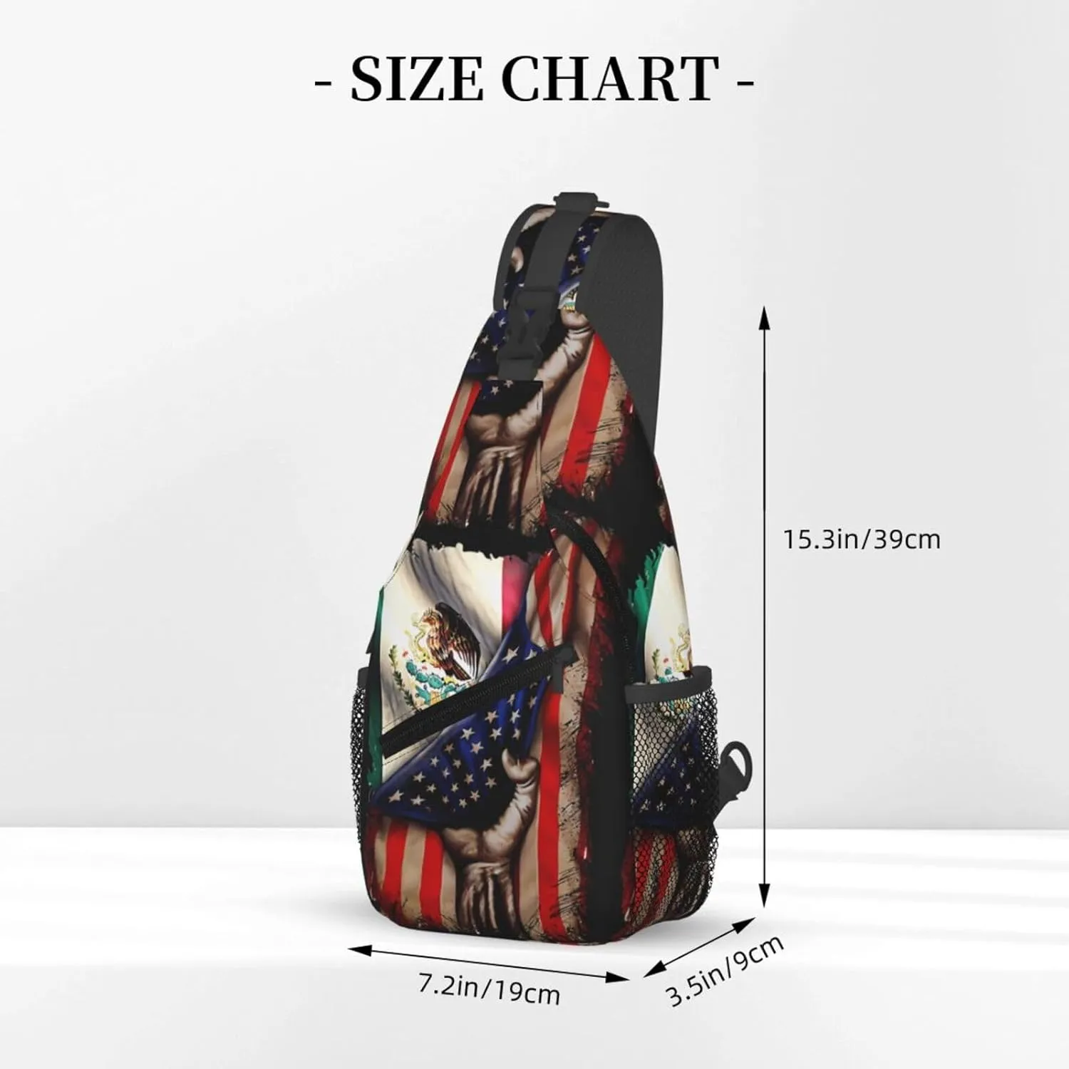 Mexican Roots American Mexican Flag Mexico Is Calling Chest Sling Bag Crossbody Shoulder Backpack Bag Gym Cycling Daypack Travel Hiking Cross Bag