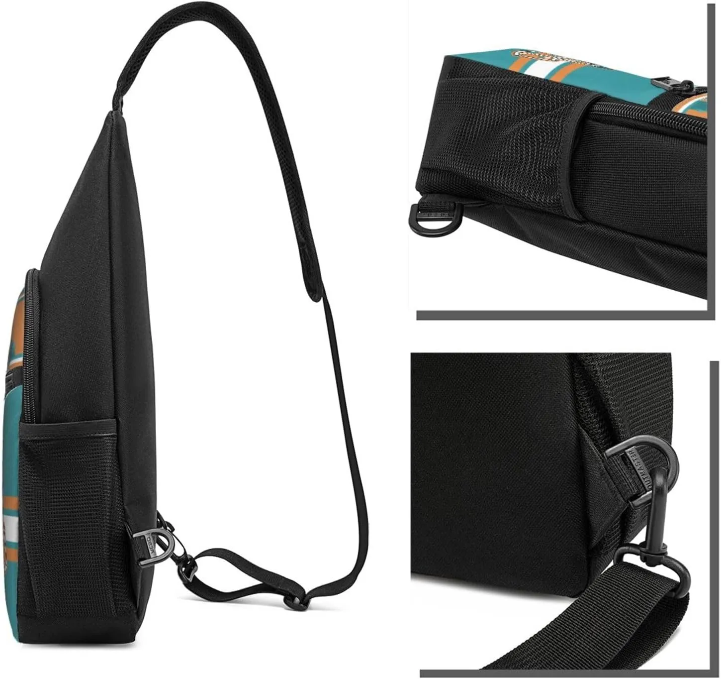 Miami Sling Bag,Custom Crossbody Sling Backpack With Name And Number,Personalized Cross Chest Bags,Sling Shoulder Backpack Daypack For Men Women Travel Outdoor