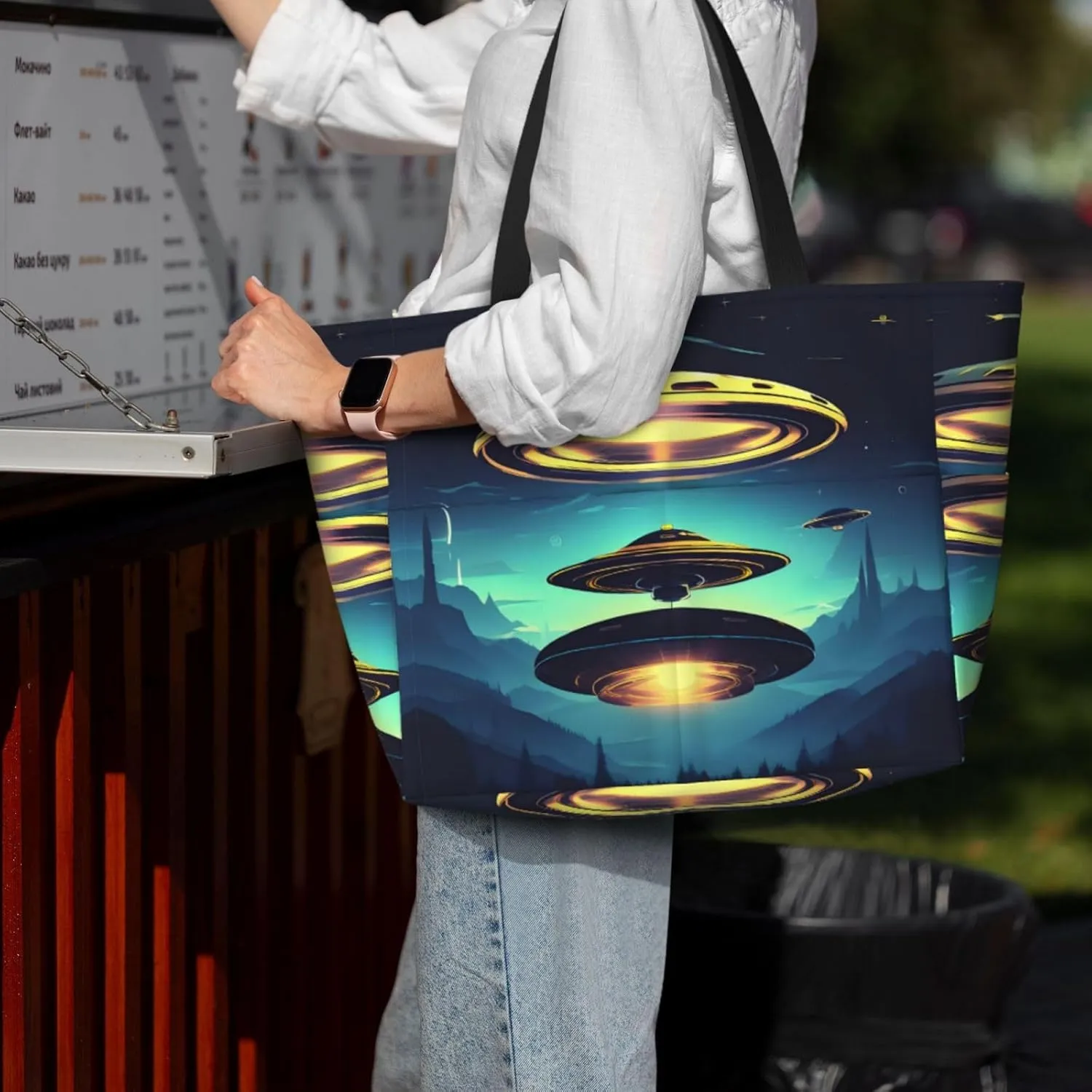 Mid Century Modern Spacious Large Capacity Beach Travel Bag - Foldable Beach Bag Tote Bag With Zipper