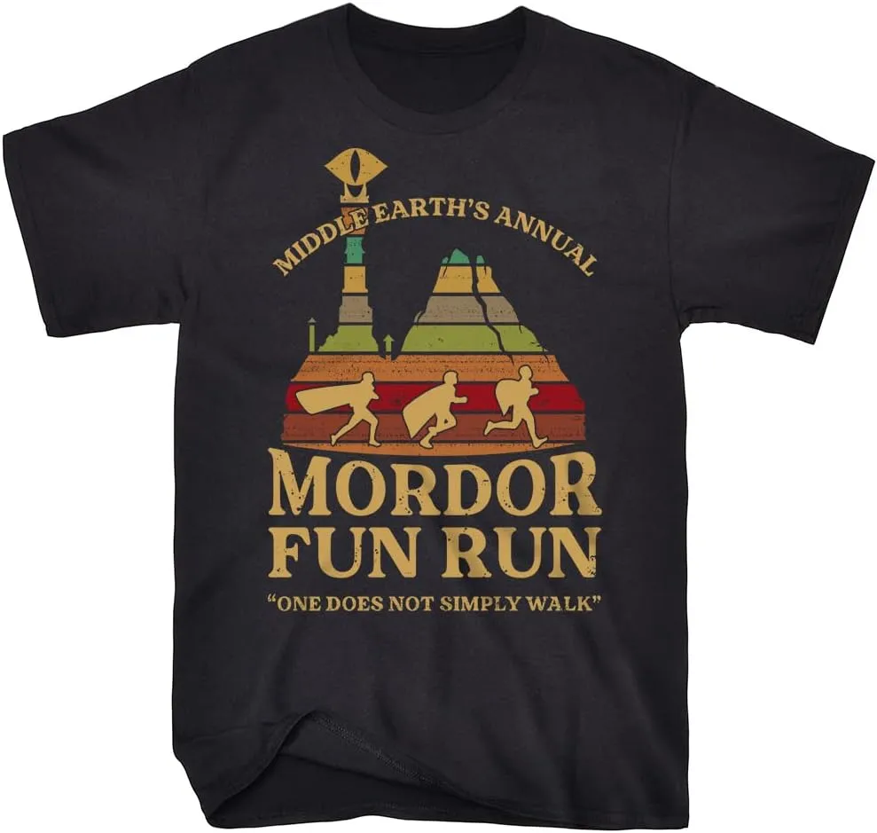 Middle Earth's Annual Mordor Fun Run one Does not Simply Walk T-Shirt for Men