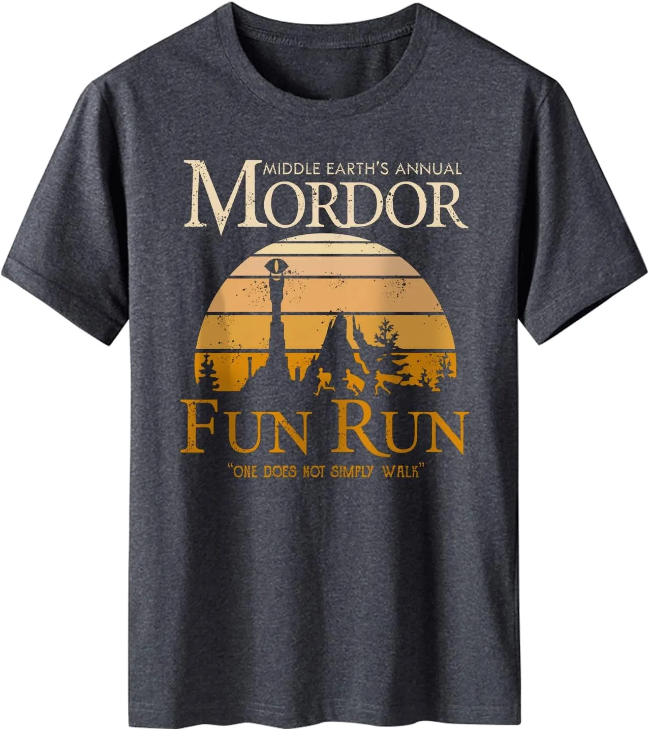 Middle Earth's Annual Mordor Fun Run one Does not Simply Walk T-Shirt for Men
