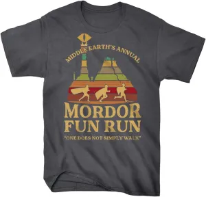 Middle Earth's Annual Mordor Fun Run one Does not Simply Walk T-Shirt for Men