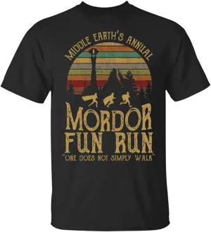 Middle Earth's Annual Mordor Fun Run one Does not Simply Walk T-Shirt for Men