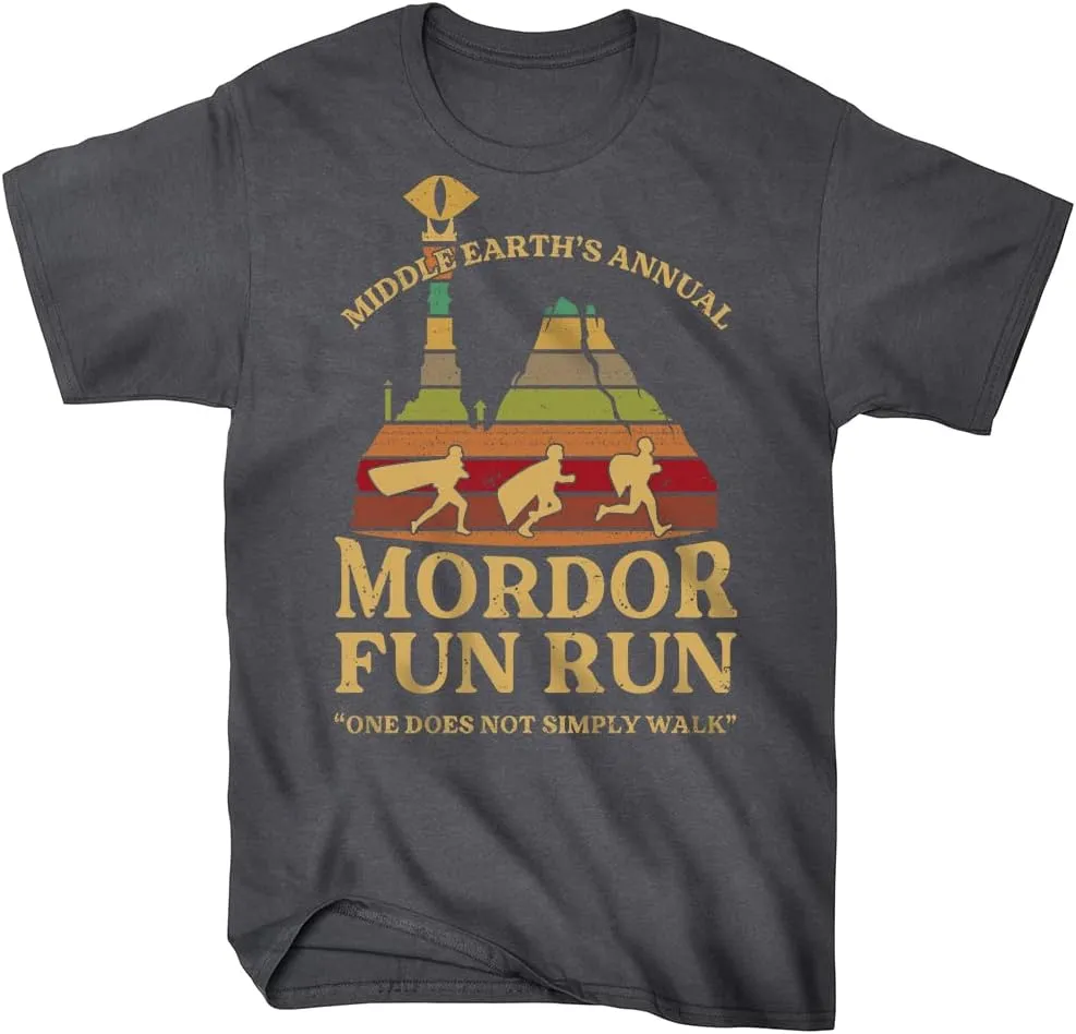 Middle Earth's Annual Mordor Fun Run one Does not Simply Walk T-Shirt for Men