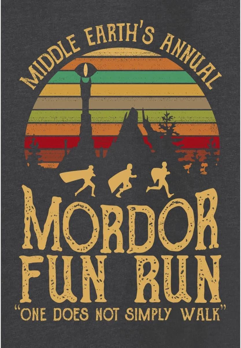 Middle Earth's Annual Mordor Fun Run one Does not Simply Walk T-Shirt for Men