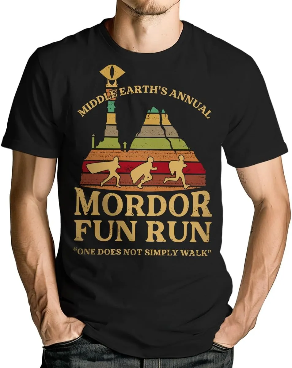 Middle Earth's Annual Mordor Fun Run one Does not Simply Walk T-Shirt for Men