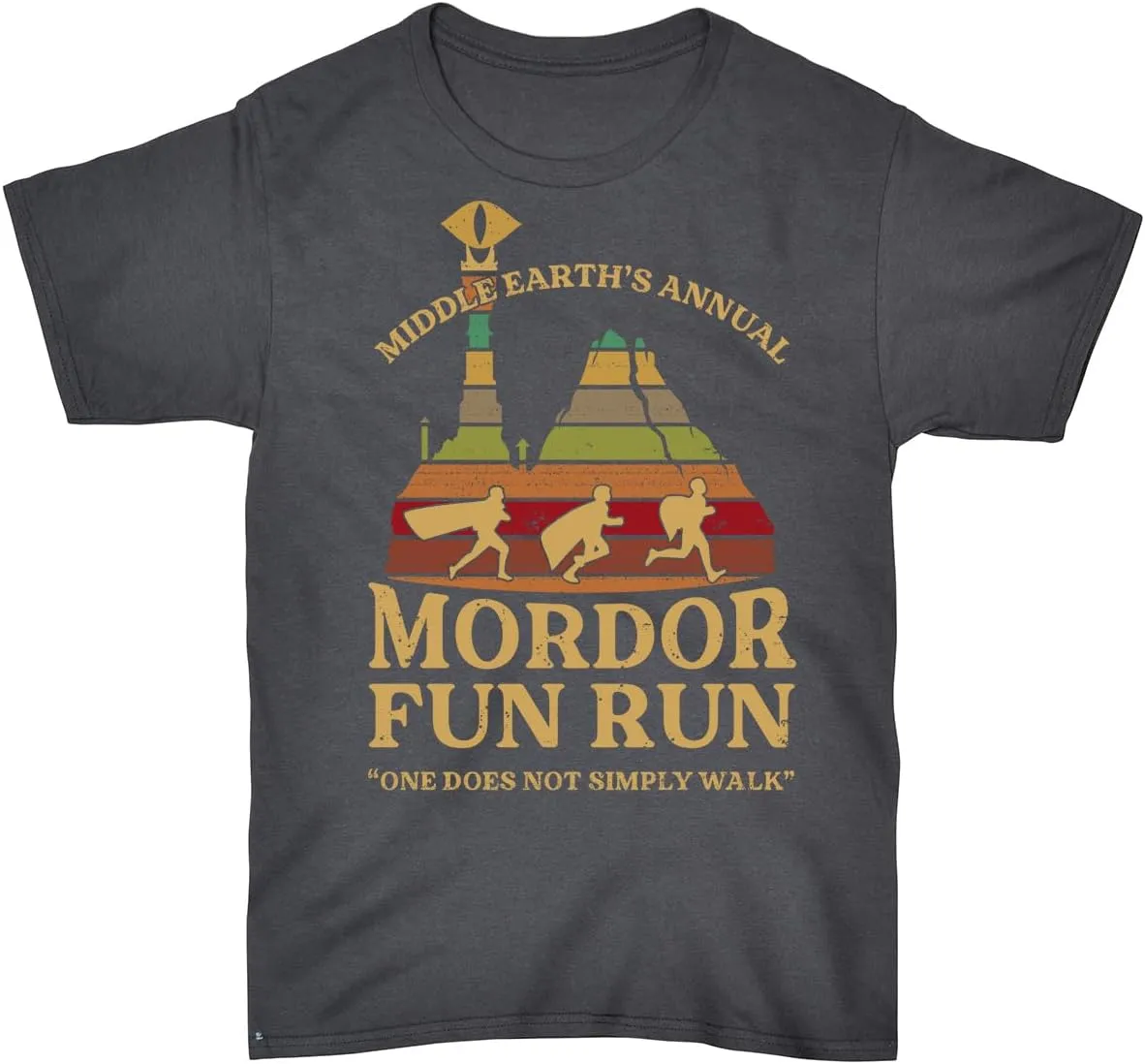 Middle Earth's Annual Mordor Fun Run one Does not Simply Walk T-Shirt for Men